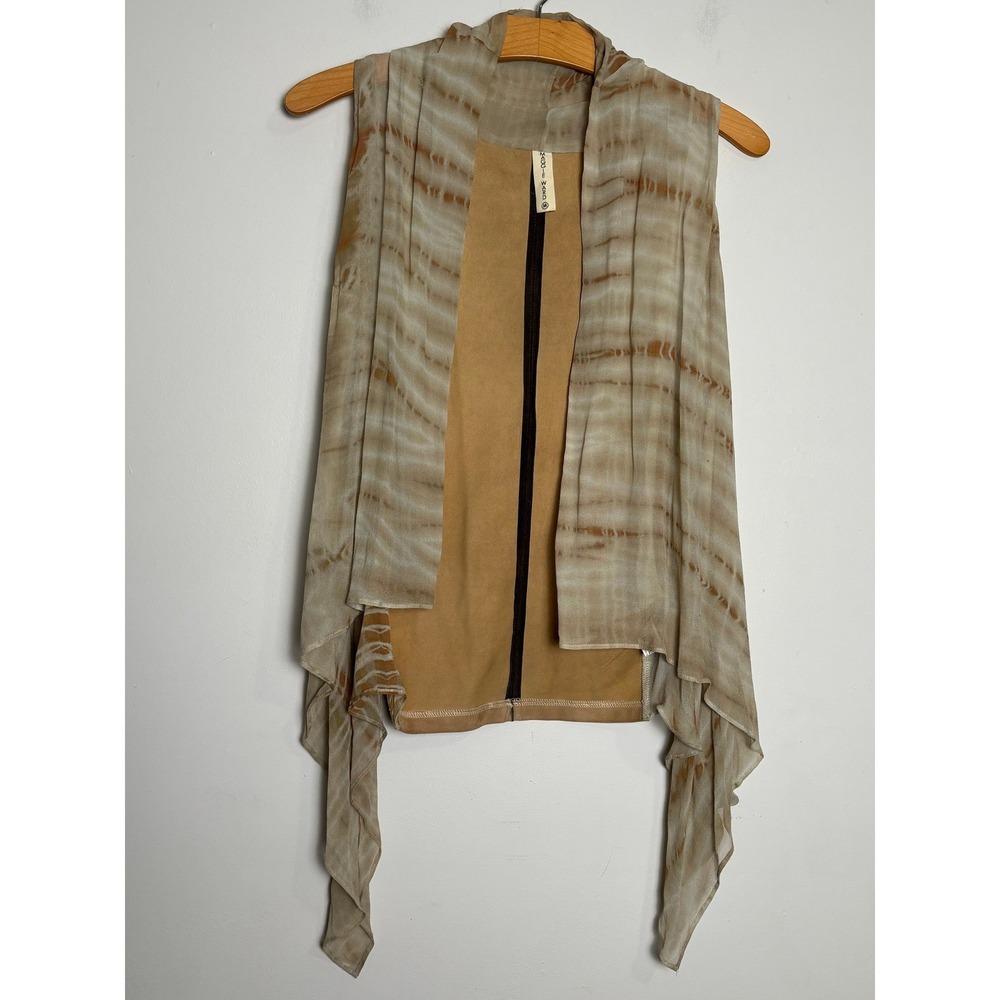 Maggie Ward Womens‎ Silk Suede Vest M Boho Hippie Fairy Grunge Earthy Festival